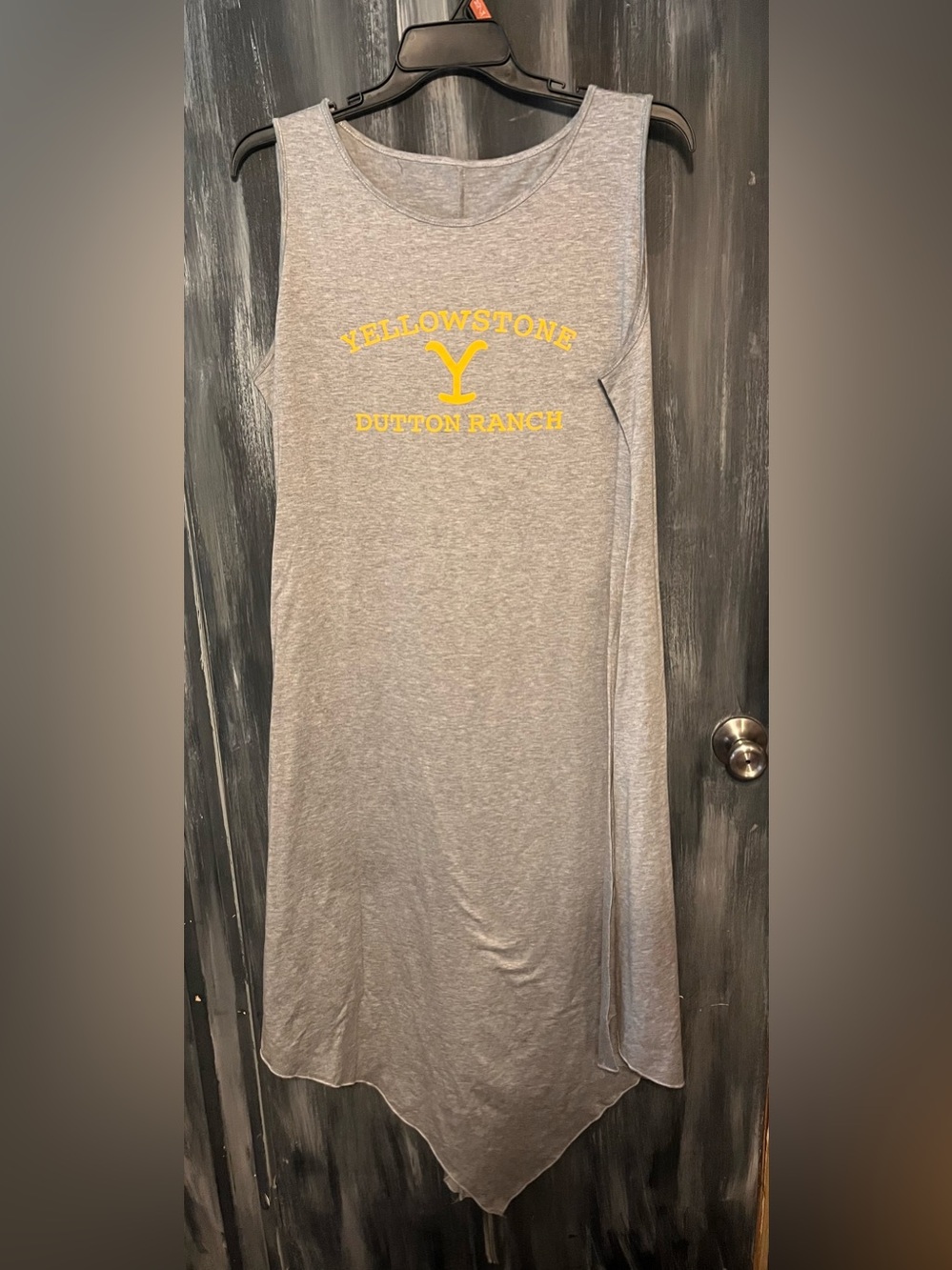 Yellowstone Dutton Ranch Gray Tank Dress with Yellow Logo